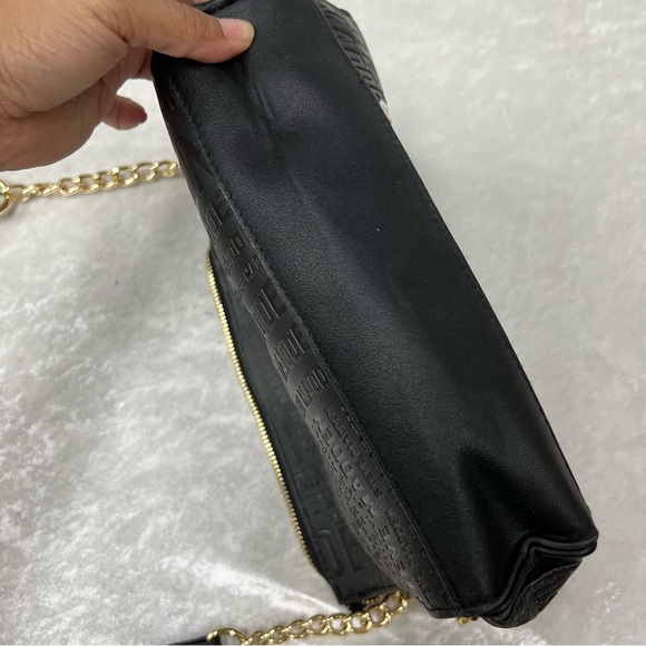 Steve Madden Black Floral Logo Printed Chain Strap Crossbody Roses Shoulder Bag - Picture 10 of 15